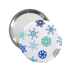 Snowflakes Blue Green Star 2 25  Handbag Mirrors by Mariart