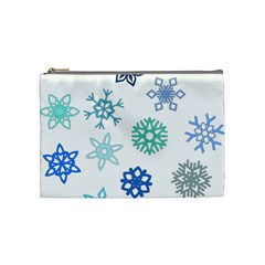 Snowflakes Blue Green Star Cosmetic Bag (medium)  by Mariart