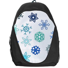 Snowflakes Blue Green Star Backpack Bag