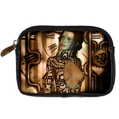 Steampunk, Steampunk Women With Clocks And Gears Digital Camera Cases by FantasyWorld7