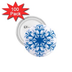 Snowflakes Blue Flower 1 75  Buttons (100 Pack)  by Mariart