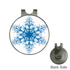 Snowflakes Blue Flower Hat Clips With Golf Markers