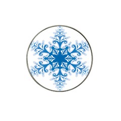 Snowflakes Blue Flower Hat Clip Ball Marker (4 Pack)