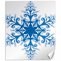 Snowflakes Blue Flower Canvas 20  X 24  