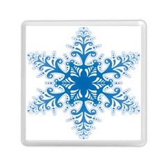 Snowflakes Blue Flower Memory Card Reader (square) 