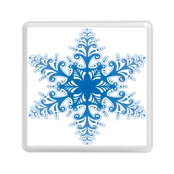 Snowflakes Blue Flower Memory Card Reader (Square) 