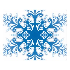 Snowflakes Blue Flower Double Sided Flano Blanket (large) 