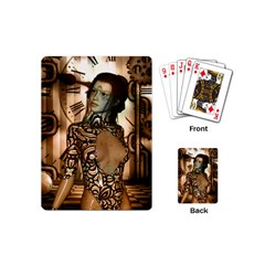 Steampunk, Steampunk Women With Clocks And Gears Playing Cards (mini)  by FantasyWorld7