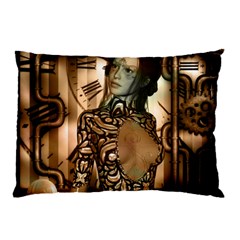 Steampunk, Steampunk Women With Clocks And Gears Pillow Case (two Sides) by FantasyWorld7