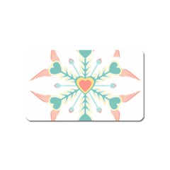 Snowflakes Heart Love Valentine Angle Pink Blue Sexy Magnet (name Card) by Mariart