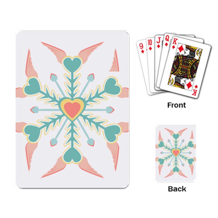 Snowflakes Heart Love Valentine Angle Pink Blue Sexy Playing Card
