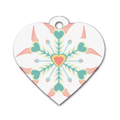 Snowflakes Heart Love Valentine Angle Pink Blue Sexy Dog Tag Heart (two Sides) by Mariart