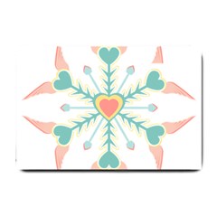 Snowflakes Heart Love Valentine Angle Pink Blue Sexy Small Doormat 