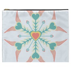 Snowflakes Heart Love Valentine Angle Pink Blue Sexy Cosmetic Bag (xxxl)  by Mariart