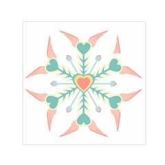 Snowflakes Heart Love Valentine Angle Pink Blue Sexy Small Satin Scarf (square)