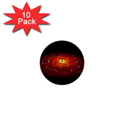 Space Galaxy Black Sun 1  Mini Buttons (10 Pack) 