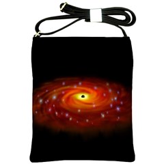 Space Galaxy Black Sun Shoulder Sling Bags