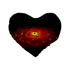 Space Galaxy Black Sun Standard 16  Premium Heart Shape Cushions