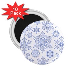 Snowflakes Blue White Cool 2.25  Magnets (10 pack) 