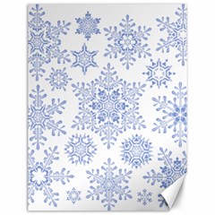 Snowflakes Blue White Cool Canvas 12  x 16  