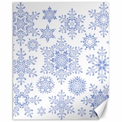 Snowflakes Blue White Cool Canvas 16  X 20  