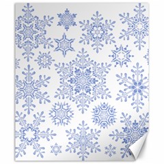 Snowflakes Blue White Cool Canvas 20  X 24  