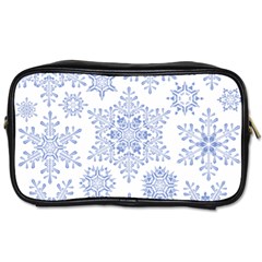 Snowflakes Blue White Cool Toiletries Bags