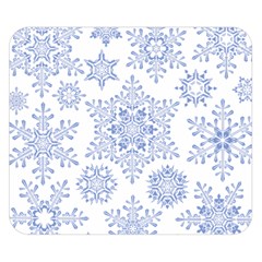 Snowflakes Blue White Cool Double Sided Flano Blanket (Small) 