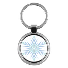 Snowflakes Star Blue Triangle Key Chains (round)  by Mariart