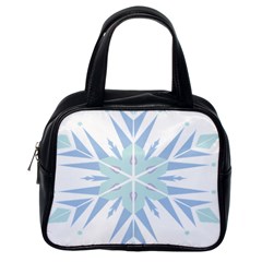 Snowflakes Star Blue Triangle Classic Handbags (one Side)