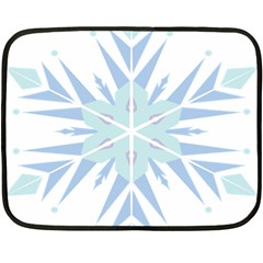 Snowflakes Star Blue Triangle Double Sided Fleece Blanket (mini) 