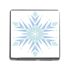 Snowflakes Star Blue Triangle Memory Card Reader (square)