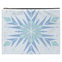 Snowflakes Star Blue Triangle Cosmetic Bag (xxxl) 