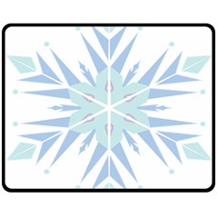 Snowflakes Star Blue Triangle Double Sided Fleece Blanket (medium)  by Mariart