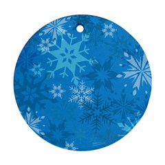 Snowflakes Cool Blue Star Ornament (round)