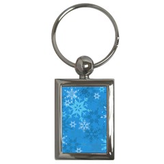 Snowflakes Cool Blue Star Key Chains (rectangle)  by Mariart