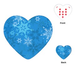 Snowflakes Cool Blue Star Playing Cards (heart) 