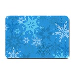 Snowflakes Cool Blue Star Small Doormat  24 x16  Door Mat