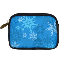Snowflakes Cool Blue Star Digital Camera Cases