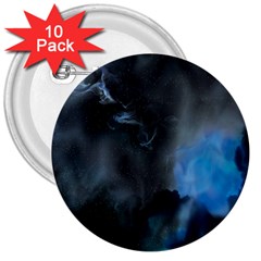 Space Star Blue Sky 3  Buttons (10 Pack) 