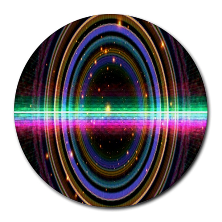 Spectrum Space Line Rainbow Hole Round Mousepads