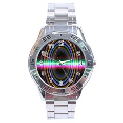 Spectrum Space Line Rainbow Hole Stainless Steel Analogue Watch by Mariart