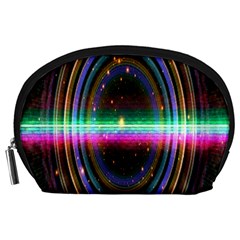 Spectrum Space Line Rainbow Hole Accessory Pouches (large)  by Mariart