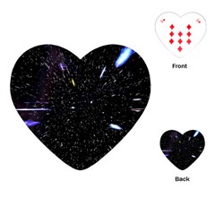 Space Warp Speed Hyperspace Through Starfield Nebula Space Star Hole Galaxy Playing Cards (heart) 