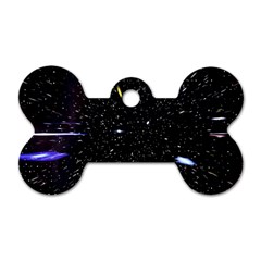 Space Warp Speed Hyperspace Through Starfield Nebula Space Star Hole Galaxy Dog Tag Bone (one Side) by Mariart