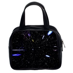 Space Warp Speed Hyperspace Through Starfield Nebula Space Star Hole Galaxy Classic Handbags (2 Sides) by Mariart