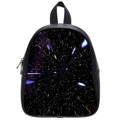 Space Warp Speed Hyperspace Through Starfield Nebula Space Star Hole Galaxy School Bag (small)