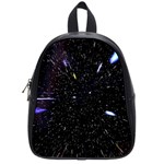 Space Warp Speed Hyperspace Through Starfield Nebula Space Star Hole Galaxy School Bag (Small) Front