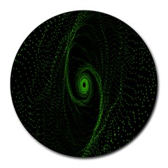 Space Green Hypnotizing Tunnel Animation Hole Polka Green Round Mousepads