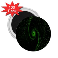 Space Green Hypnotizing Tunnel Animation Hole Polka Green 2 25  Magnets (100 Pack)  by Mariart